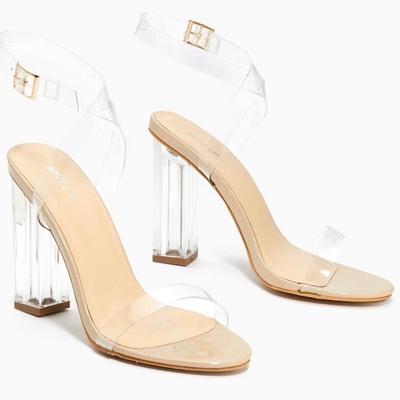 New Clear Block Heels - Picture 2 of 8